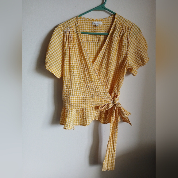 Max Studio Gingham Wrap Top Size Small - Picture 1 of 13